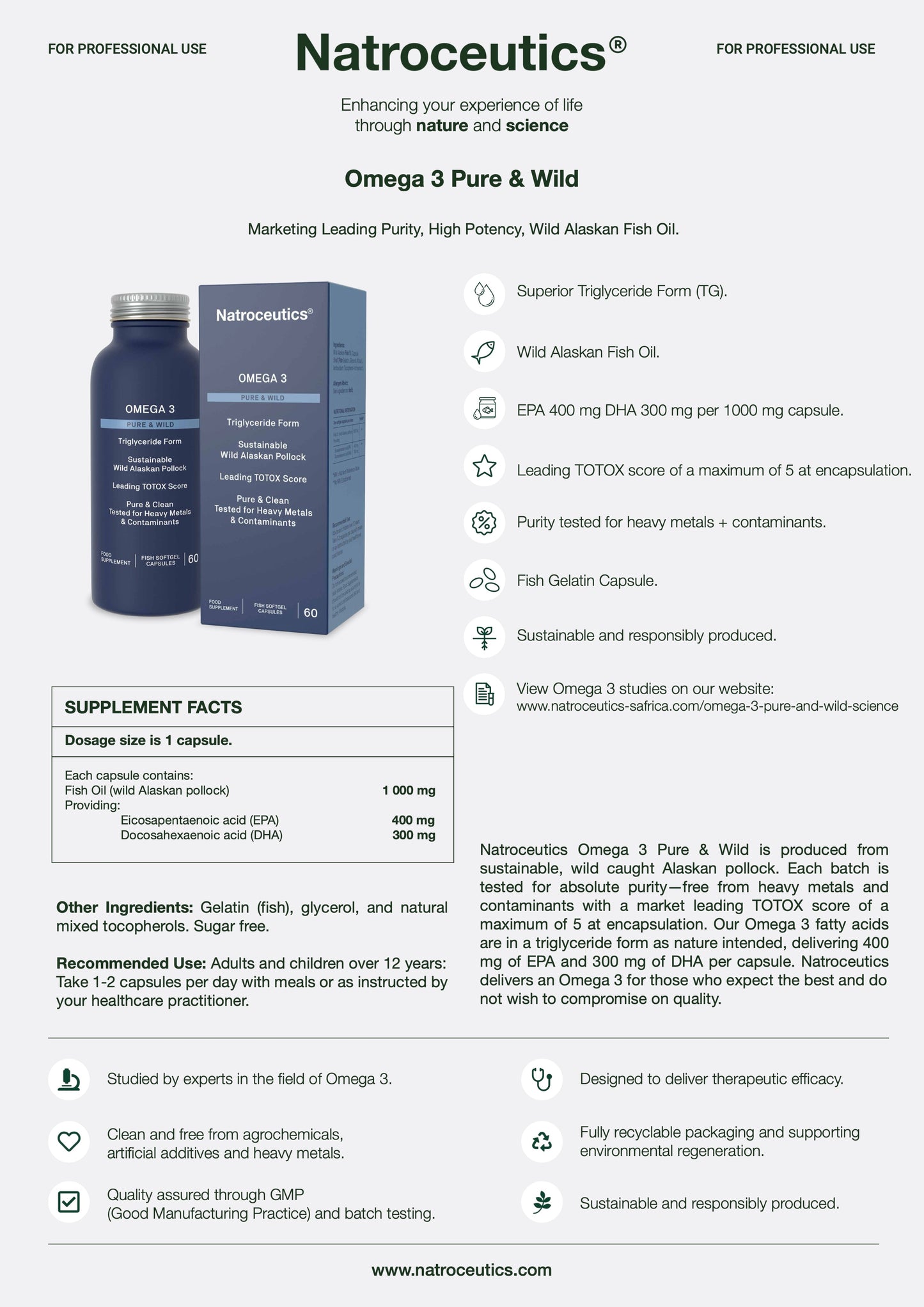 Natro - Omega 3 Pure & Wild